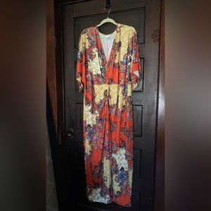 Paisley patterned dress orange and yellow patterned dress